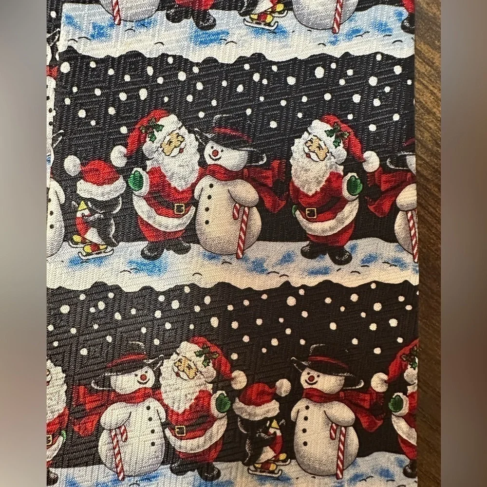 Christmas Santa and the Snowmen Holiday Tie